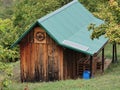 Wooden house outdoor green solar energy