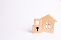 Wooden house with a padlock. House with a lock. Security Royalty Free Stock Photo