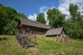 Wooden house - place of birthplace of belarussian poet Yanka Kupala. Vyazynka, Minsk region