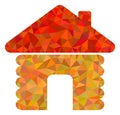 Wooden House Polygonal Lowpoly Flat Icon