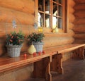 Wooden house porch