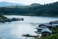 Wooden house on the river at Thailand