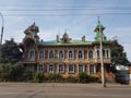 Wooden house Rybinsk landscape in the Russian province Royalty Free Stock Photo