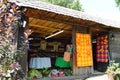 Wooden house that serves as a store of artisan clothes in Patzcuaro