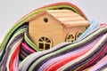 Wooden house sheltered with a scarf Royalty Free Stock Photo