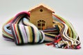 Wooden house sheltered with a scarf Royalty Free Stock Photo