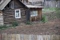 Wooden house in the siberian village of Khuzir on Olkhon Island, Baikal Lake, Russia Royalty Free Stock Photo