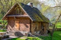 wooden house in spring, Lithuania