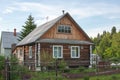 Wooden house on suburban lot land