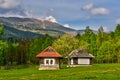 Wooden house under Kralova hola Royalty Free Stock Photo