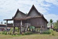 Wooden house in Vat Phou World heritage site