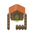 Wooden house. Vector illustration decorative design Royalty Free Stock Photo