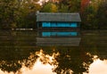 Wooden house view on the lake Royalty Free Stock Photo