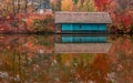 Wooden house view on the lake Royalty Free Stock Photo