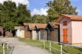 Wooden houses at Biganos in France