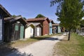 Wooden houses at Biganos in France