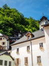 Wooden houses in Hallstatt, austrian alpine village, Austria Royalty Free Stock Photo