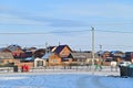 Wooden Houses of Khuzhir Village on Olkhon Island at Lake Baikal Royalty Free Stock Photo