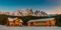 Wooden houses of mountain resort