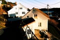 Wooden houses on the narrow street