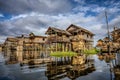 Wooden houses on piles, Inle Lake, Myanmar Royalty Free Stock Photo