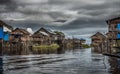 Wooden houses on piles, Inle Lake, Myanmar Royalty Free Stock Photo