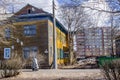 Wooden houses by the river, Arkhangelsk, Russia, North,