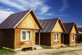 Wooden houses in the siberian village of Khuzir on Olkhon Island, Baikal Lake, Russia Royalty Free Stock Photo