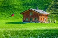 Wooden houses in Steg, Malbun, in Lichtenstein, Europe Royalty Free Stock Photo