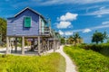 Wooden houses on stilts at Caye Caulker island, Beli Royalty Free Stock Photo