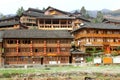 Timber houses of Red Yao hilltribes in Dazhai, Longsheng,China