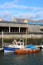 Wooden hulled yacht, small boat, Eyemouth harbor