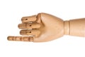 Wooden, human hand. 1 finger