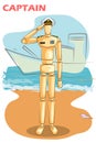 Wooden human mannequin Navy Captain