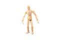 Wooden human model on a white background