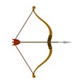 Wooden hunting bow arrow sharp flat set