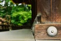 Wooden hut in Japanese garden Royalty Free Stock Photo