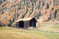 Wooden hut in the Swiss Alps Royalty Free Stock Photo