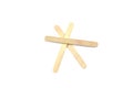 Wooden ice-cream sticks isolated on white background. Clipping path Royalty Free Stock Photo