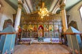 Wooden iconostasis in the church of the Bulgarian village Zheravna Royalty Free Stock Photo