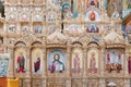 Wooden iconostasis of the Cathedral of Saviors Transfiguration in Pochayiv Lavra, Ternopil, Ukraine