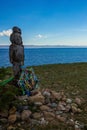 Wooden idol on Lake Baikal.