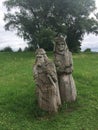 Wooden idols in Braslav Belarus