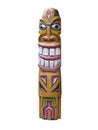 Wooden indian colorful totem pole isolated on white Royalty Free Stock Photo