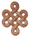 Wooden infinity knot on a white background, isolate