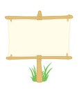Wooden information board with grass