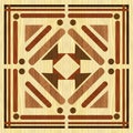 Wooden inlay with light background, dark wooden patterns. Wooden art decoration template. Veneer textured geometric