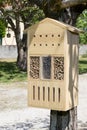 Wooden insect house decorative bug hotel ladybird Royalty Free Stock Photo