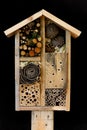 Wooden Insect House Garden Decorative Bug Hotel and Ladybird and Royalty Free Stock Photo