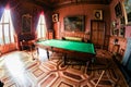 Wooden interior billiard room